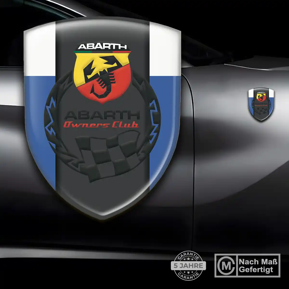 Abarth 3D Gel Aufkleber Embleme Elegantes Design