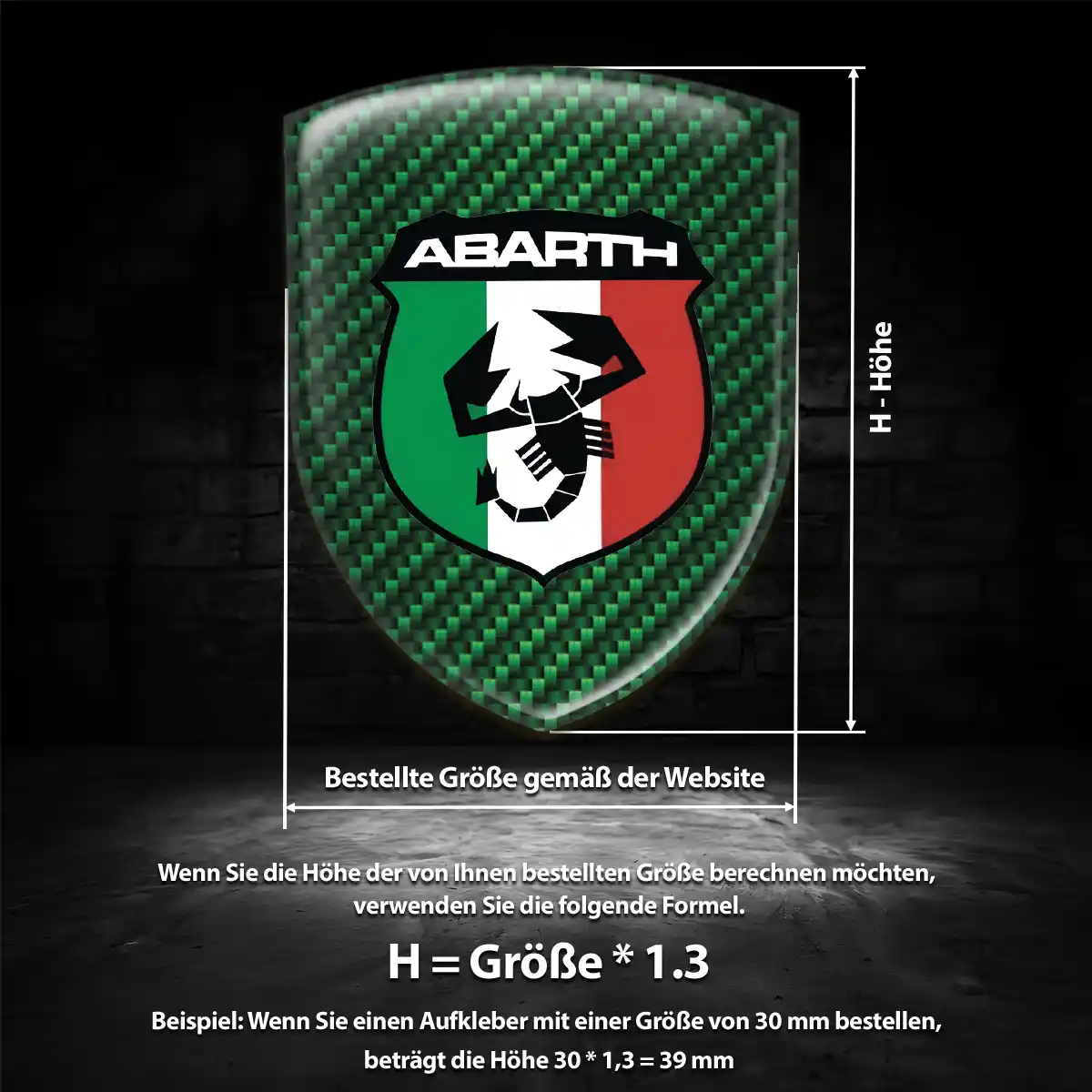 Abarth 3D Gel Aufkleber Embleme Erstklassige Qualität
