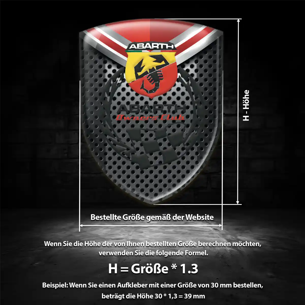 Abarth 3D Gel Aufkleber Embleme Exterieurdesign