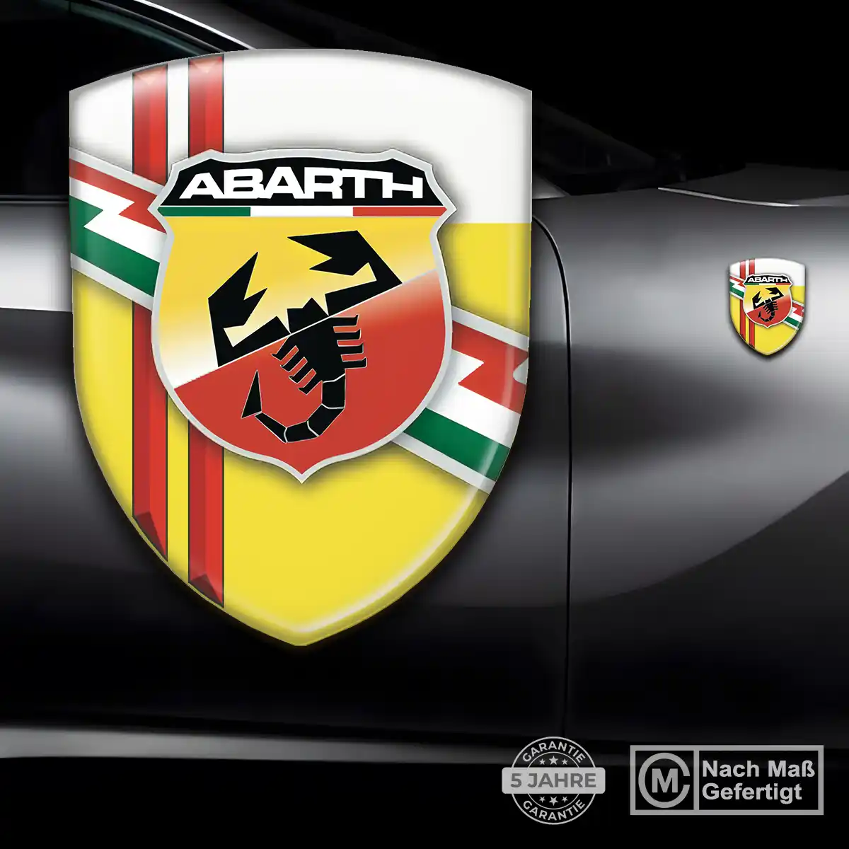 Abarth 3D Gel Aufkleber Embleme Interieurdesign