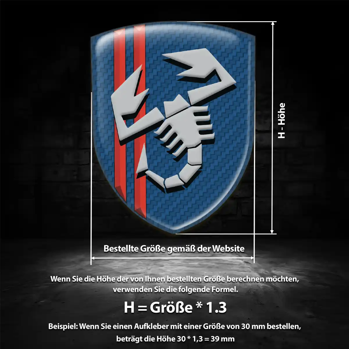 Abarth 3D Gel Aufkleber Embleme Luxus-Edition