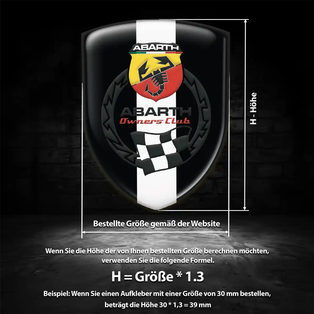 Abarth 3D Gel Aufkleber Embleme Markenedition