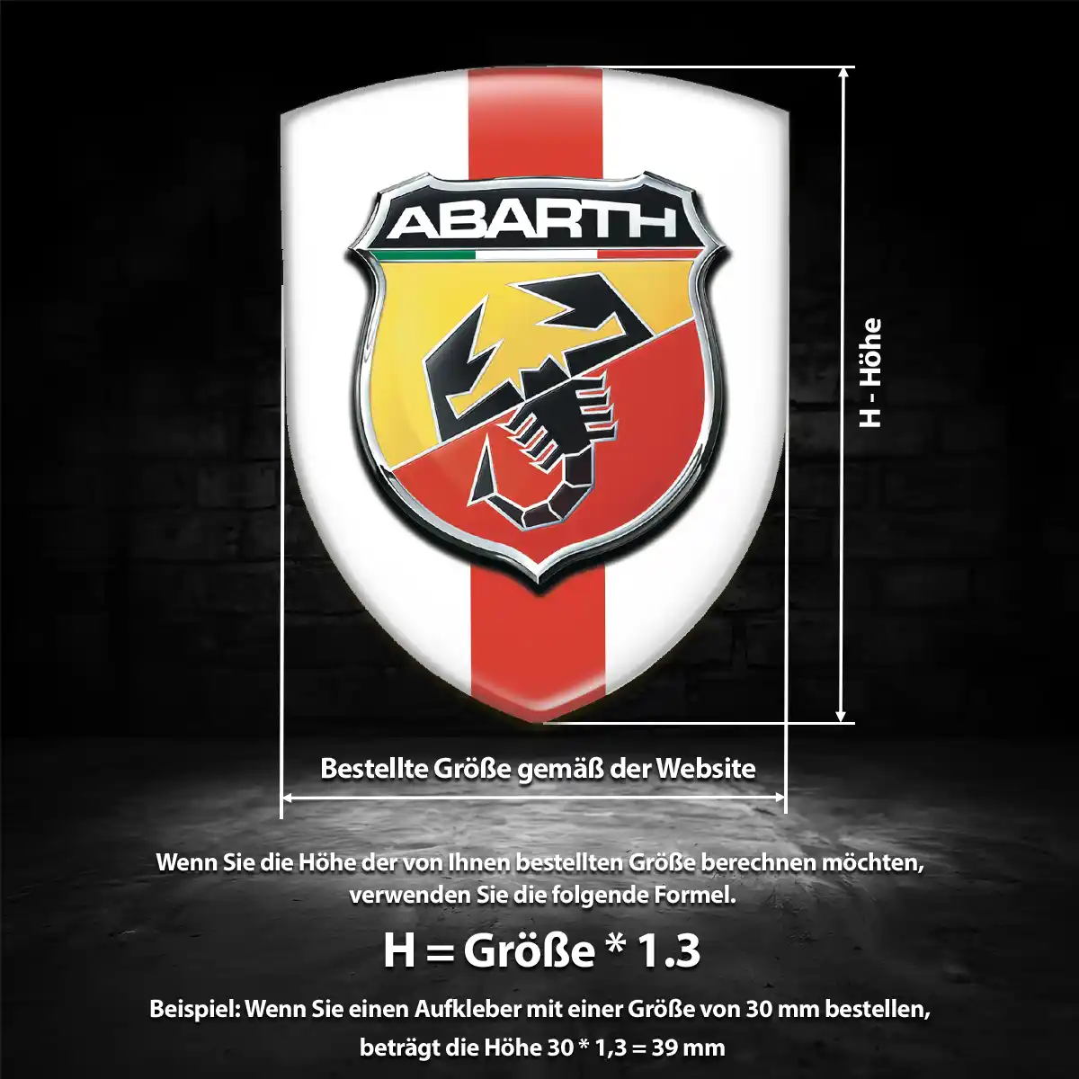 Abarth 3D Gel Aufkleber Embleme Modernes Design