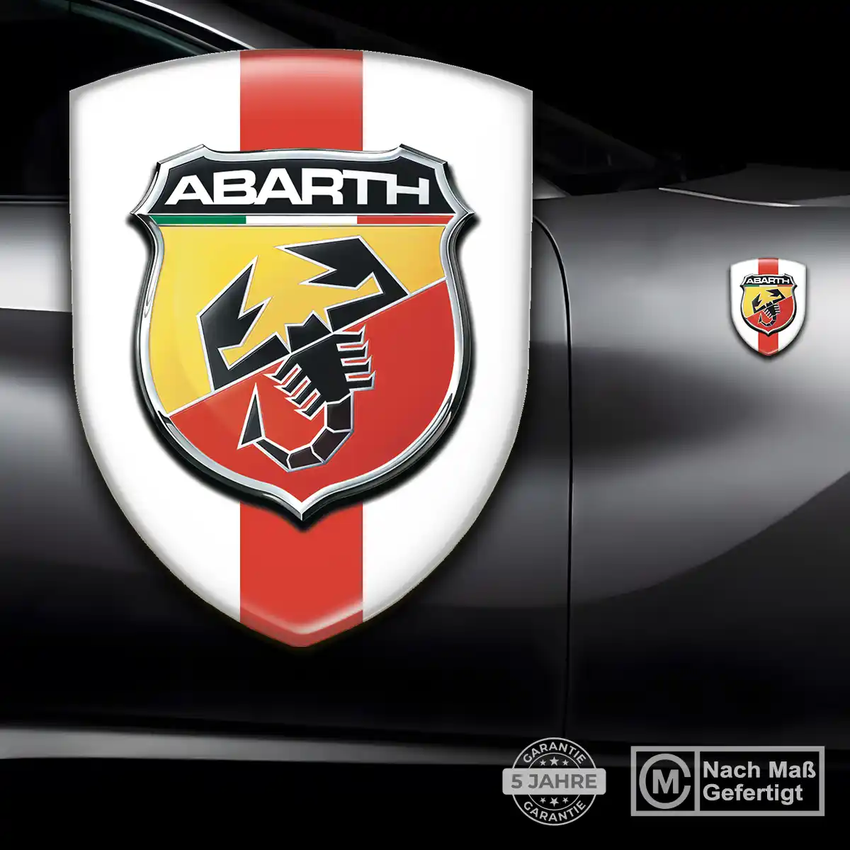 Abarth 3D Gel Aufkleber Embleme Modernes Design