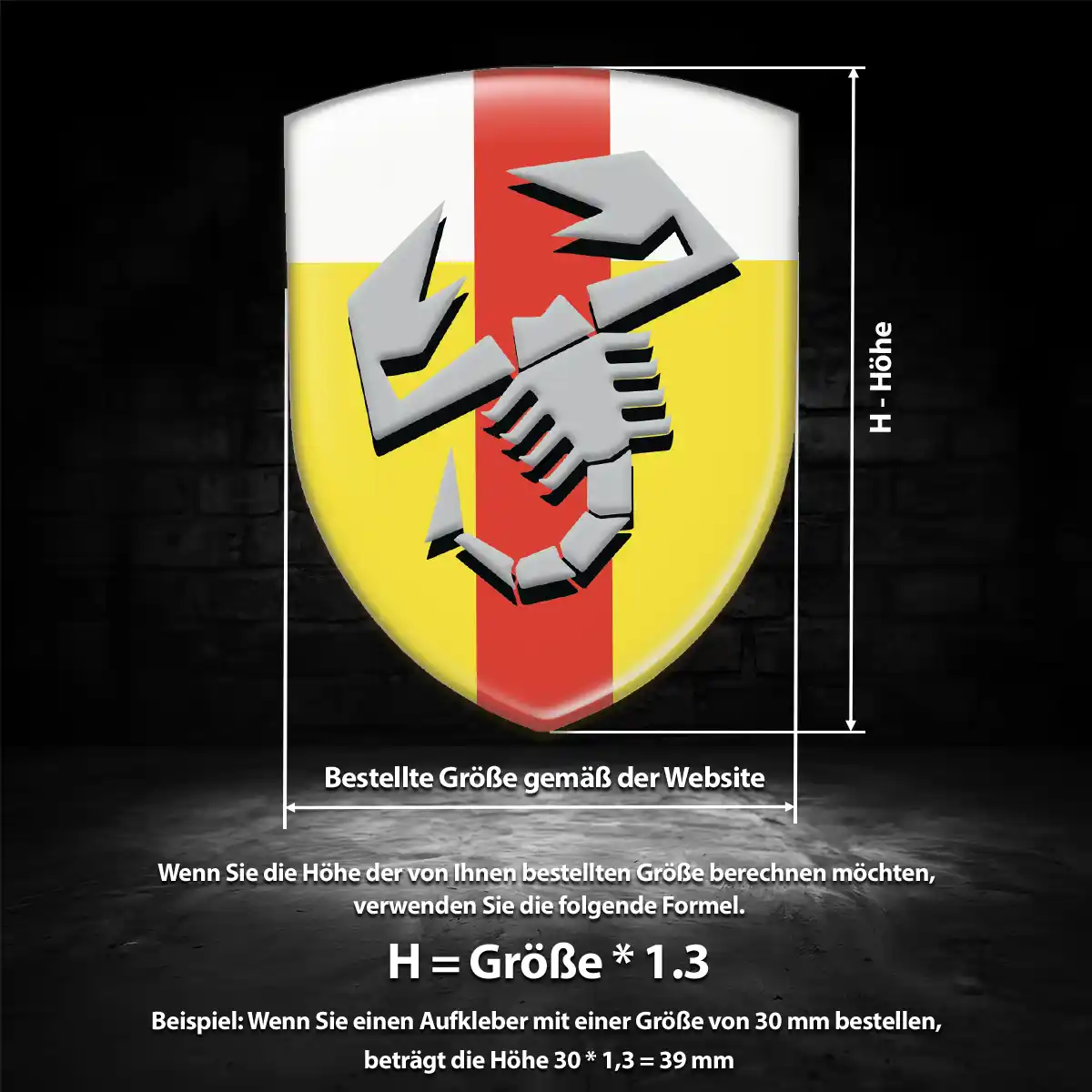 Abarth 3D Gel Aufkleber Embleme Spitzenqualität