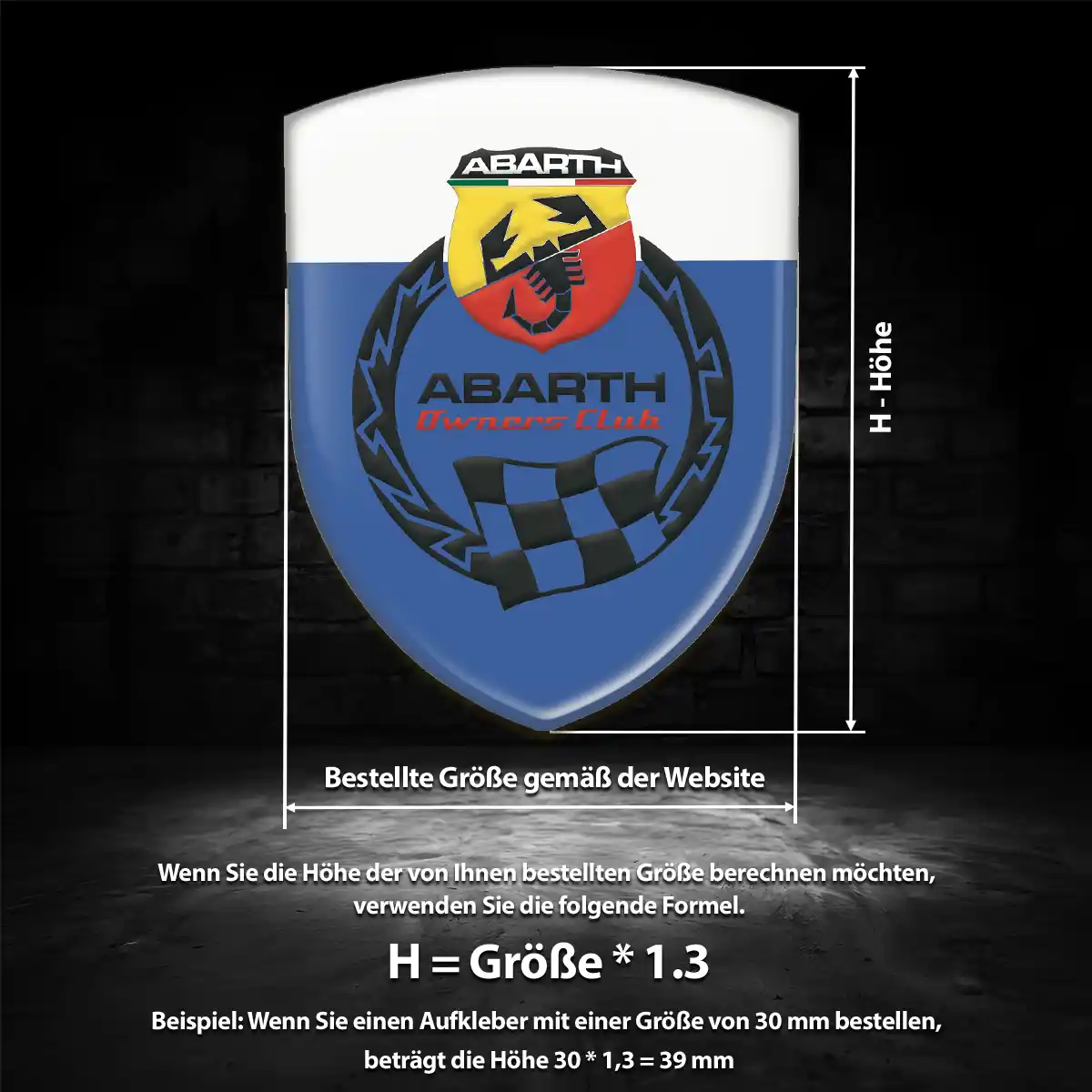 Abarth 3D Gel Aufkleber Höchste Qualität