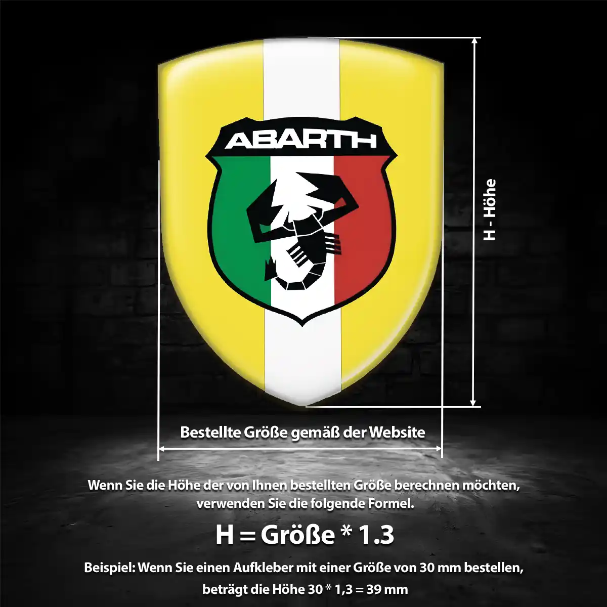 Abarth 3D Gel Aufkleber Hohe Qualität