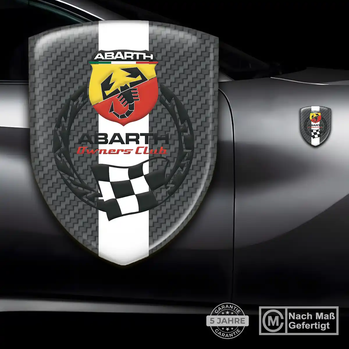 Abarth 3D Gel Aufkleber Interieurdesign