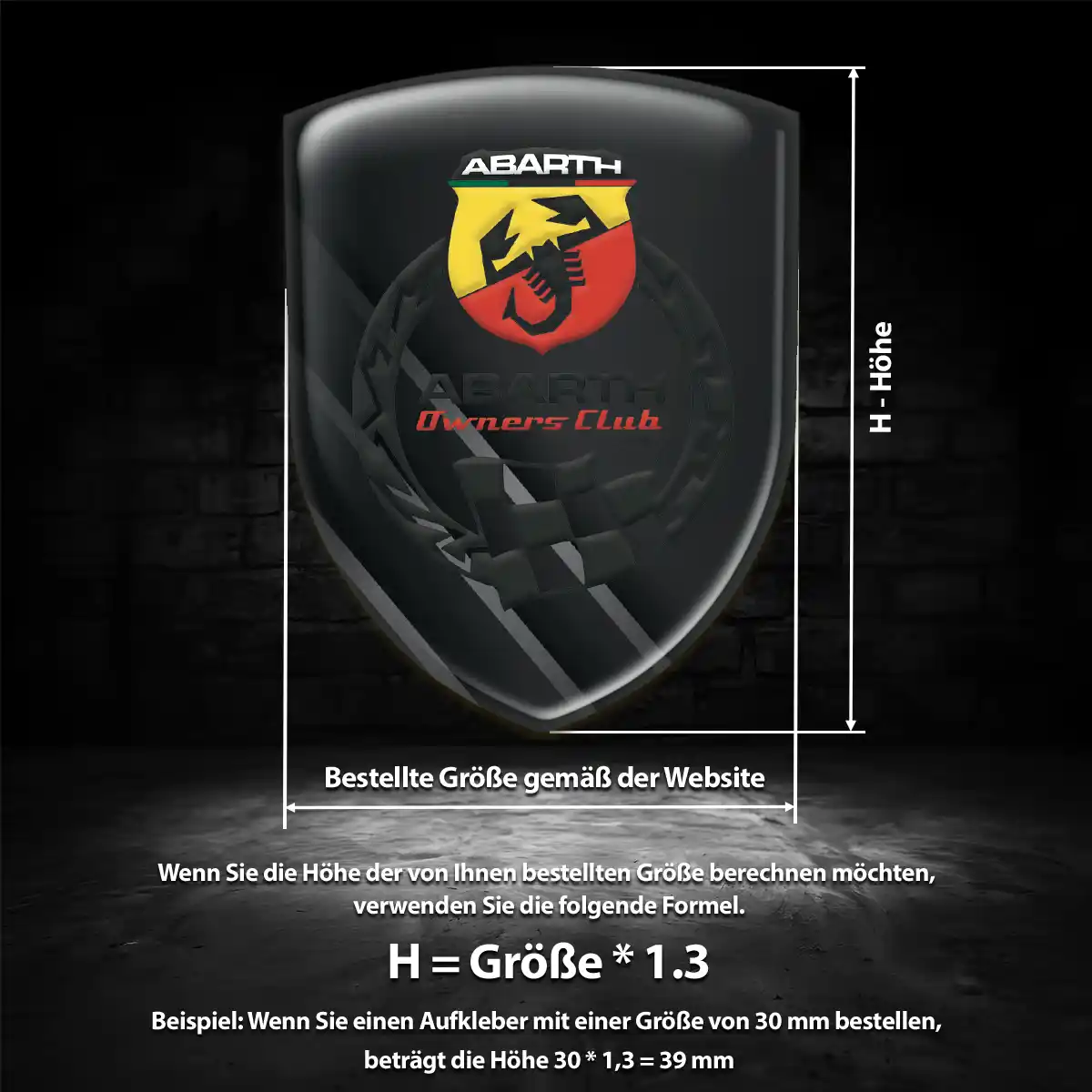 Abarth 3D Gel Aufkleber Markenedition