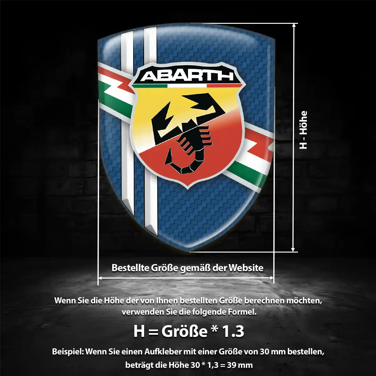 Abarth 3D Gel Aufkleber Premiumqualität