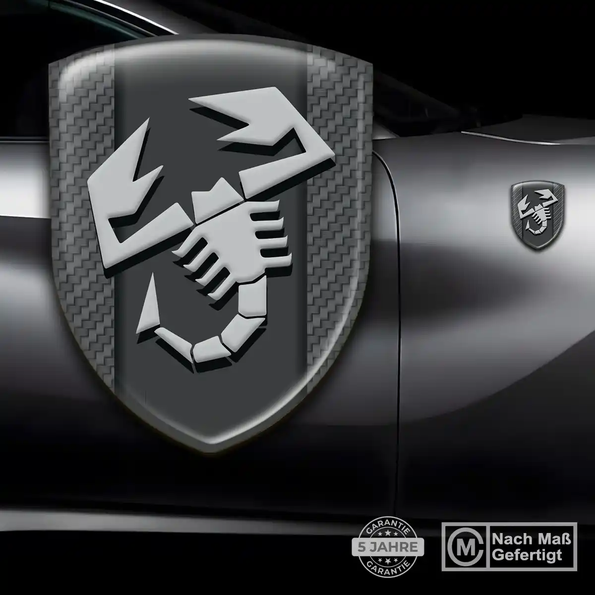 Abarth 3D Gel Aufkleber Silikon Ausdrucksstarkes Design