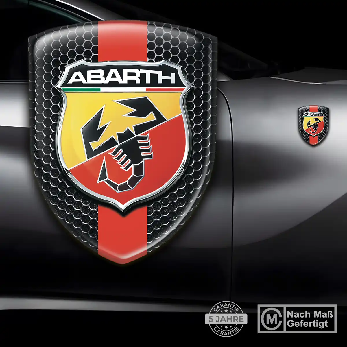 Abarth 3D Gel Aufkleber Silikon Auto Edles Design