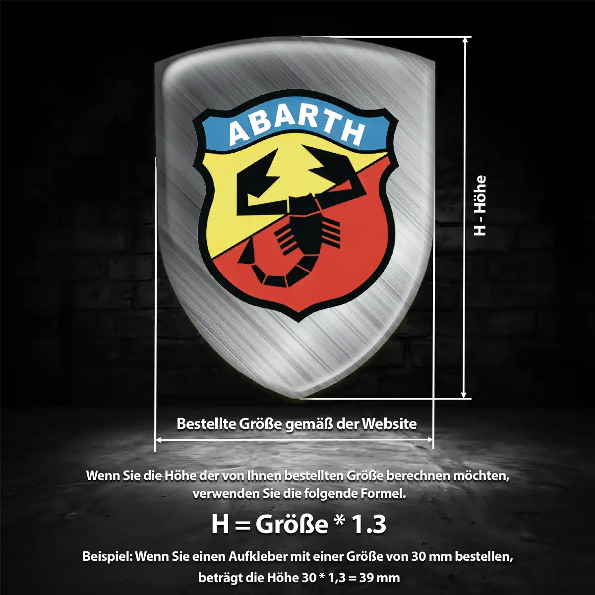 Abarth 3D Gel Aufkleber Silikon Auto Elegantes Design