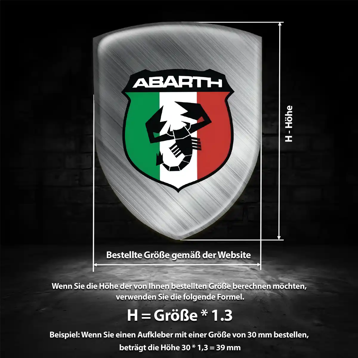Abarth 3D Gel Aufkleber Silikon Auto Höchste Qualität