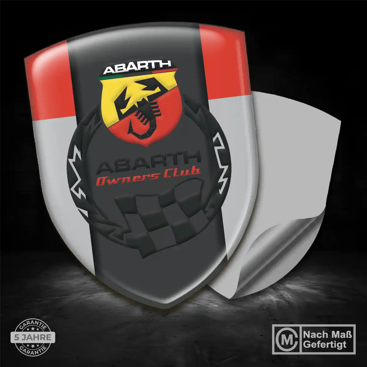 Abarth 3D Gel Aufkleber Silikon Auto Interieurdesign