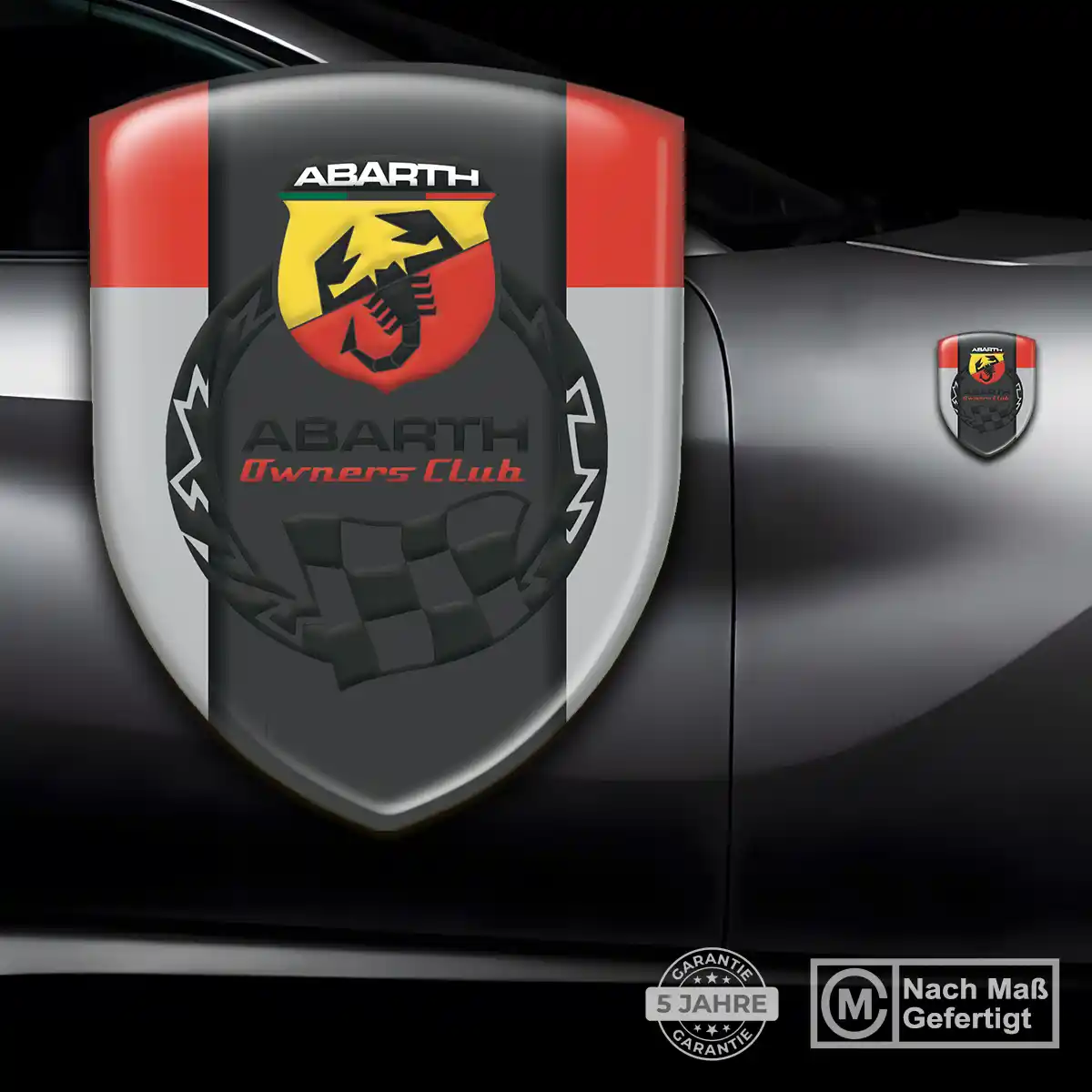 Abarth 3D Gel Aufkleber Silikon Auto Interieurdesign