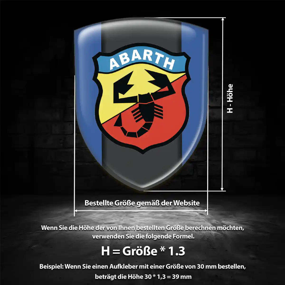 Abarth 3D Gel Aufkleber Silikon Auto Luxus-Edition
