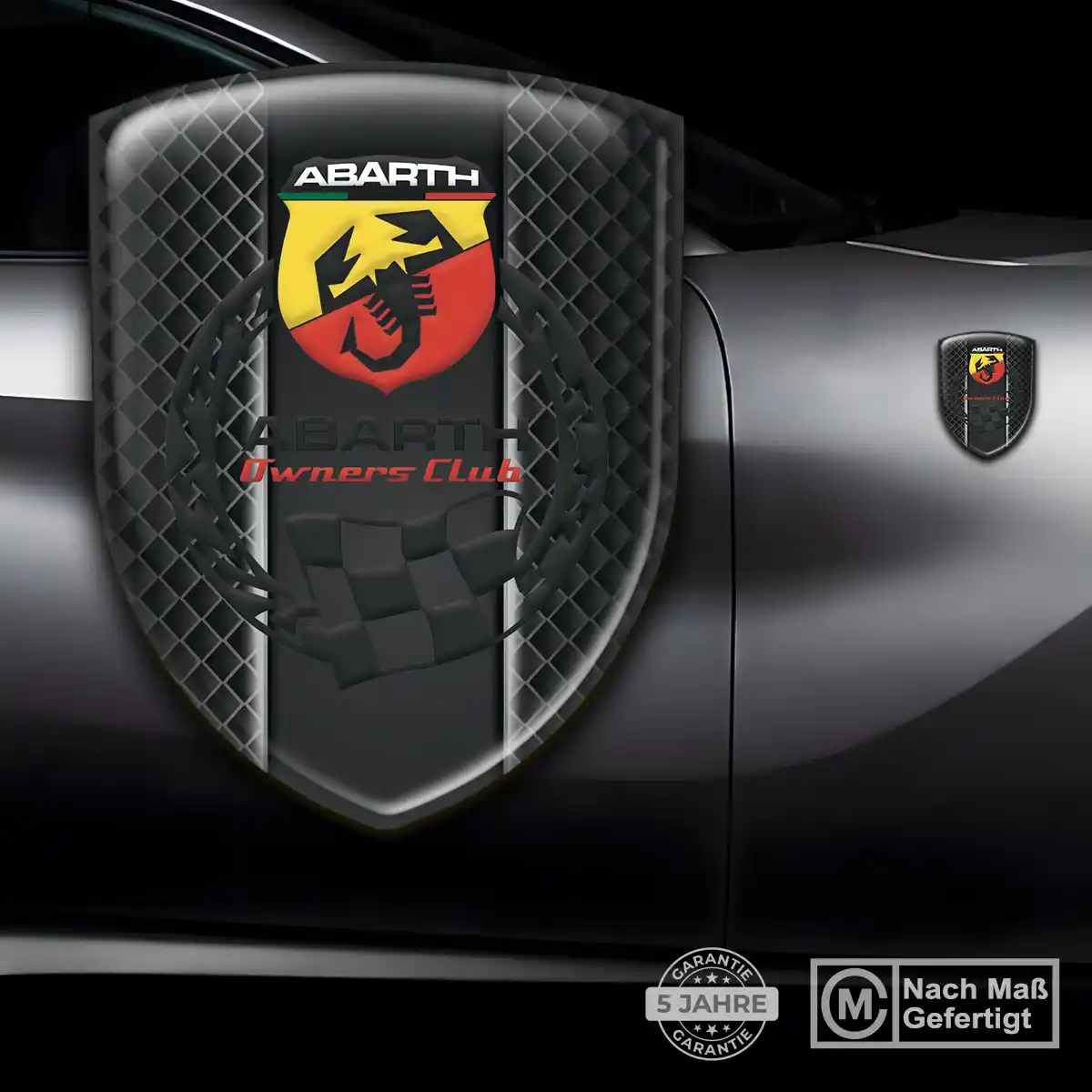 Abarth 3D Gel Aufkleber Silikon Auto Modernes Design