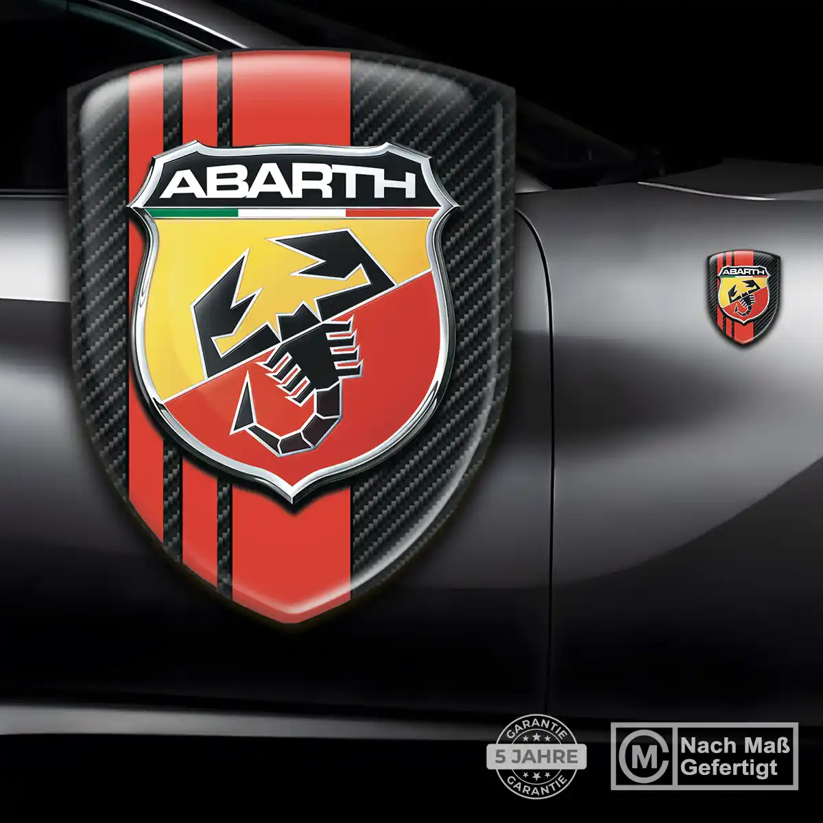 Abarth 3D Gel Aufkleber Silikon Auto Premiumqualität