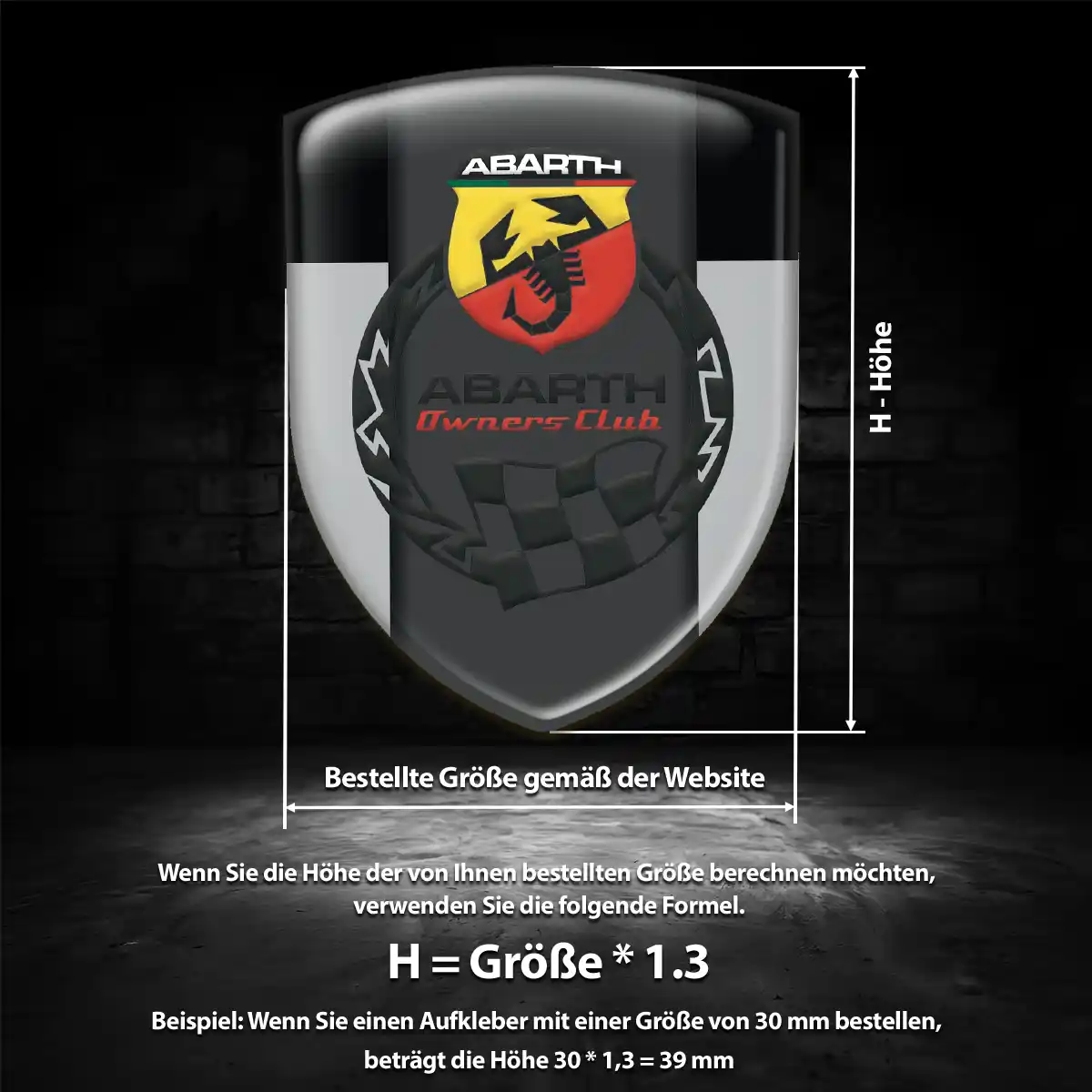 Abarth 3D Gel Aufkleber Silikon Auto Spitzenqualität