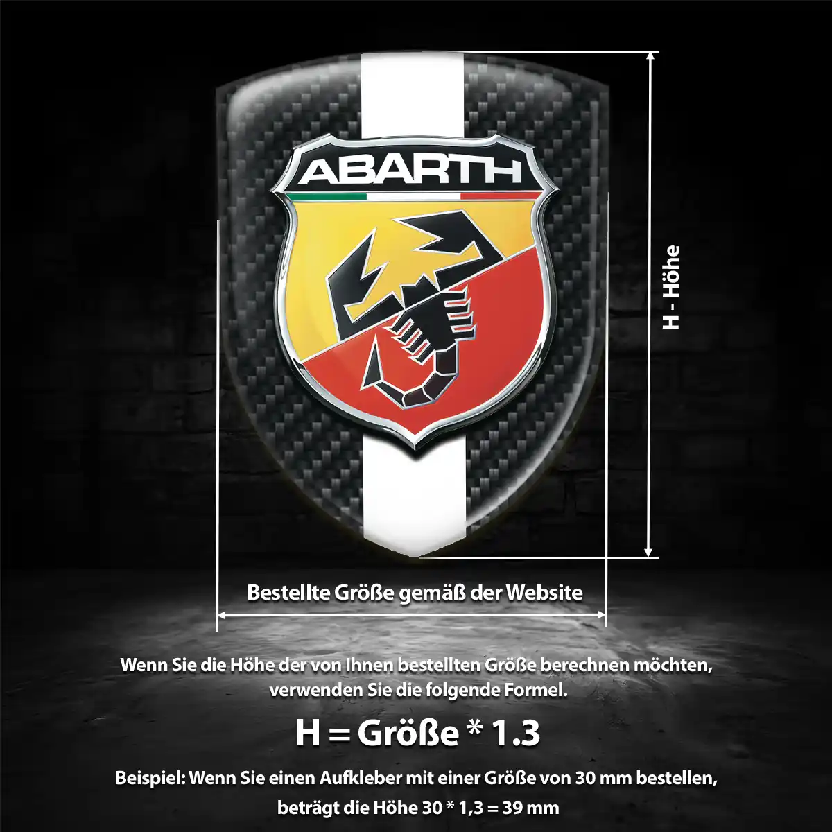 Abarth 3D Gel Aufkleber Silikon Auto Stilvolles Design