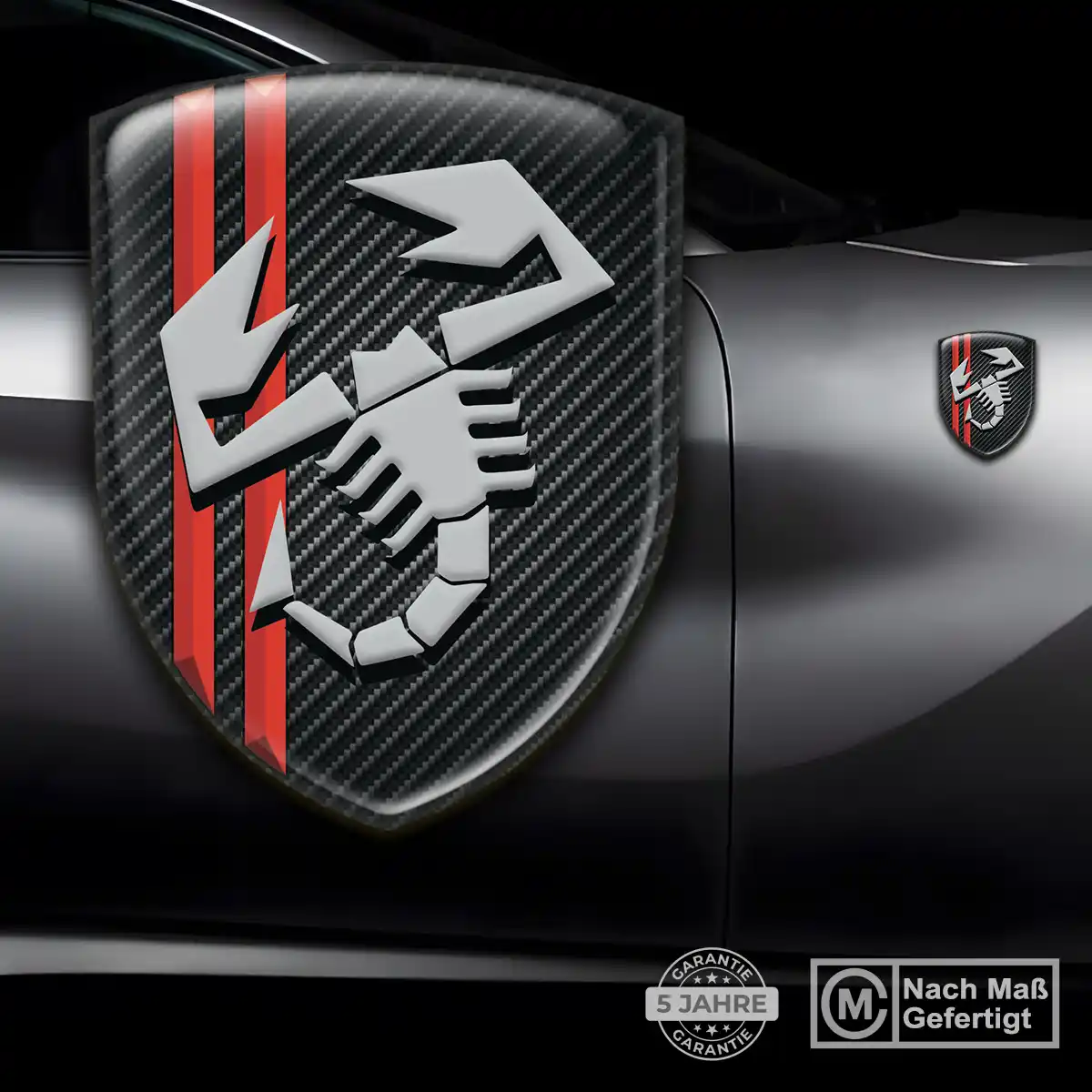 Abarth 3D Gel Aufkleber Silikon Auto Tuningfahrzeug