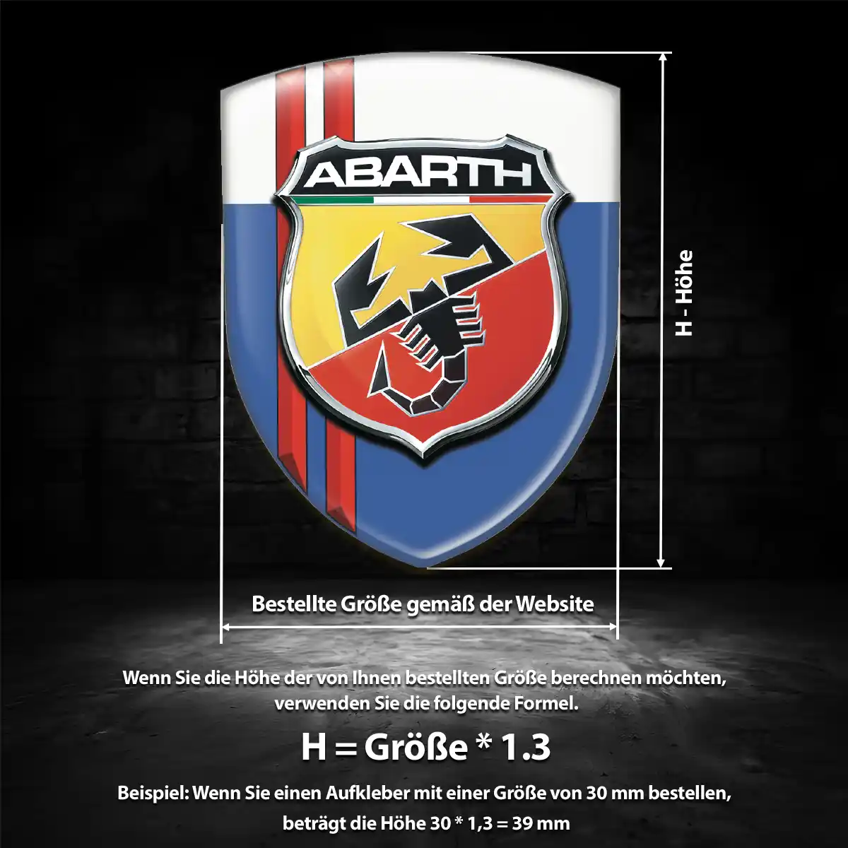Abarth 3D Gel Aufkleber Silikon Überzeugende Qualität