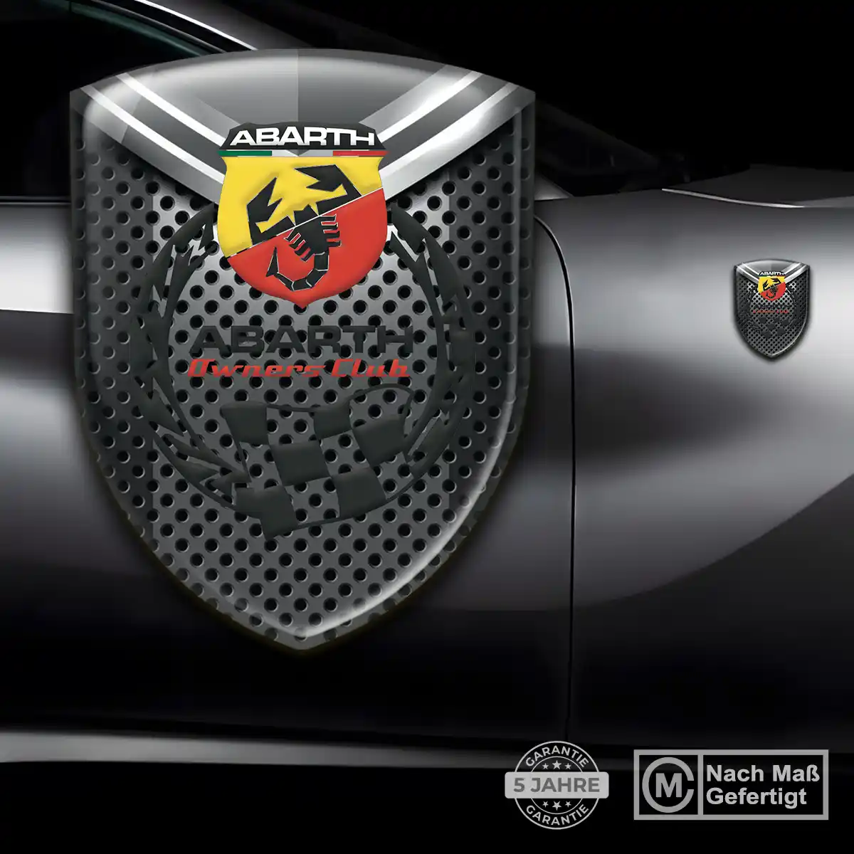 Abarth 3D Gel Aufkleber Silikon Edles Design