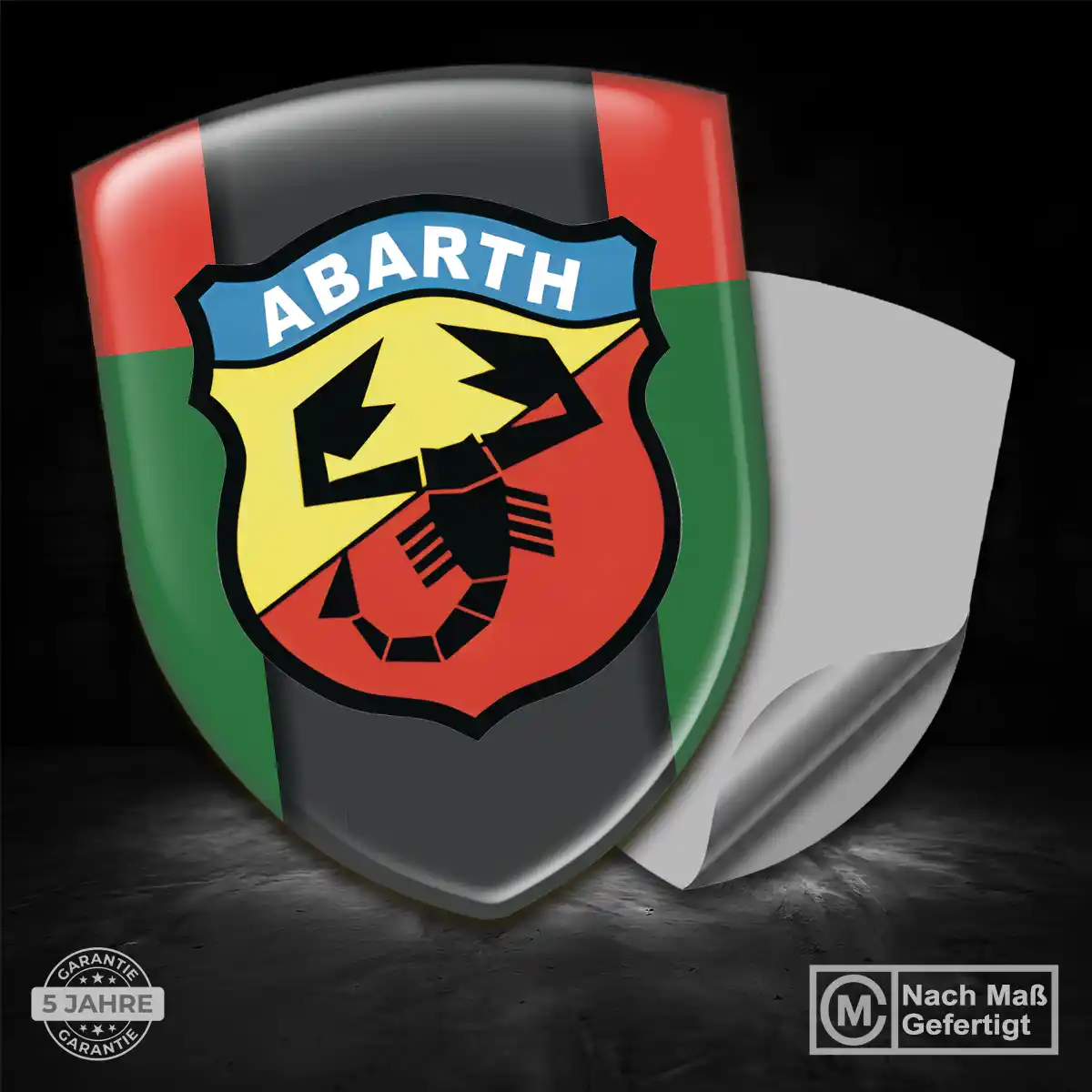 Abarth 3D Gel Aufkleber Silikon Elegantes Design