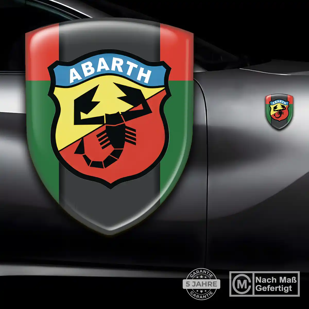 Abarth 3D Gel Aufkleber Silikon Elegantes Design