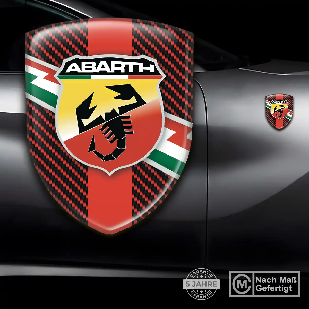 Abarth 3D Gel Aufkleber Silikon Exterieurdesign