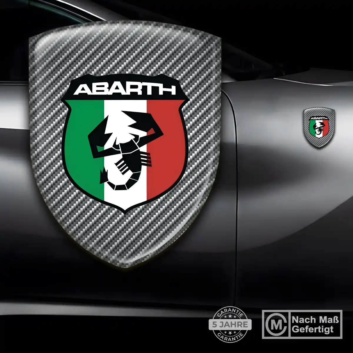 Abarth 3D Gel Aufkleber Silikon Höchste Qualität