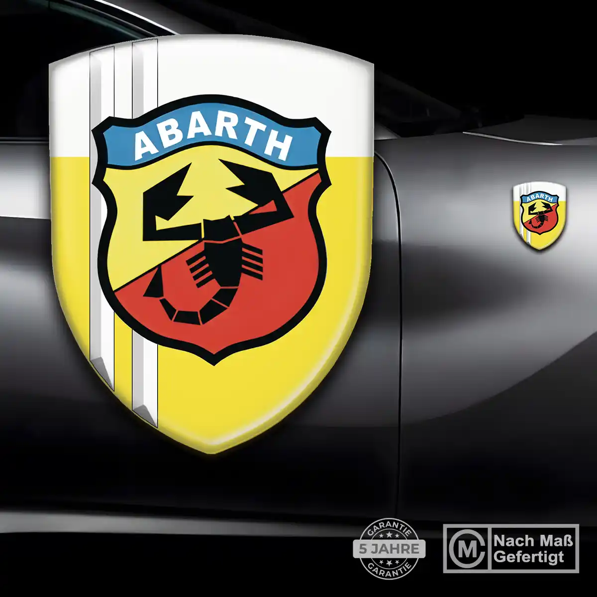 Abarth 3D Gel Aufkleber Silikon Hochwertiges Harz