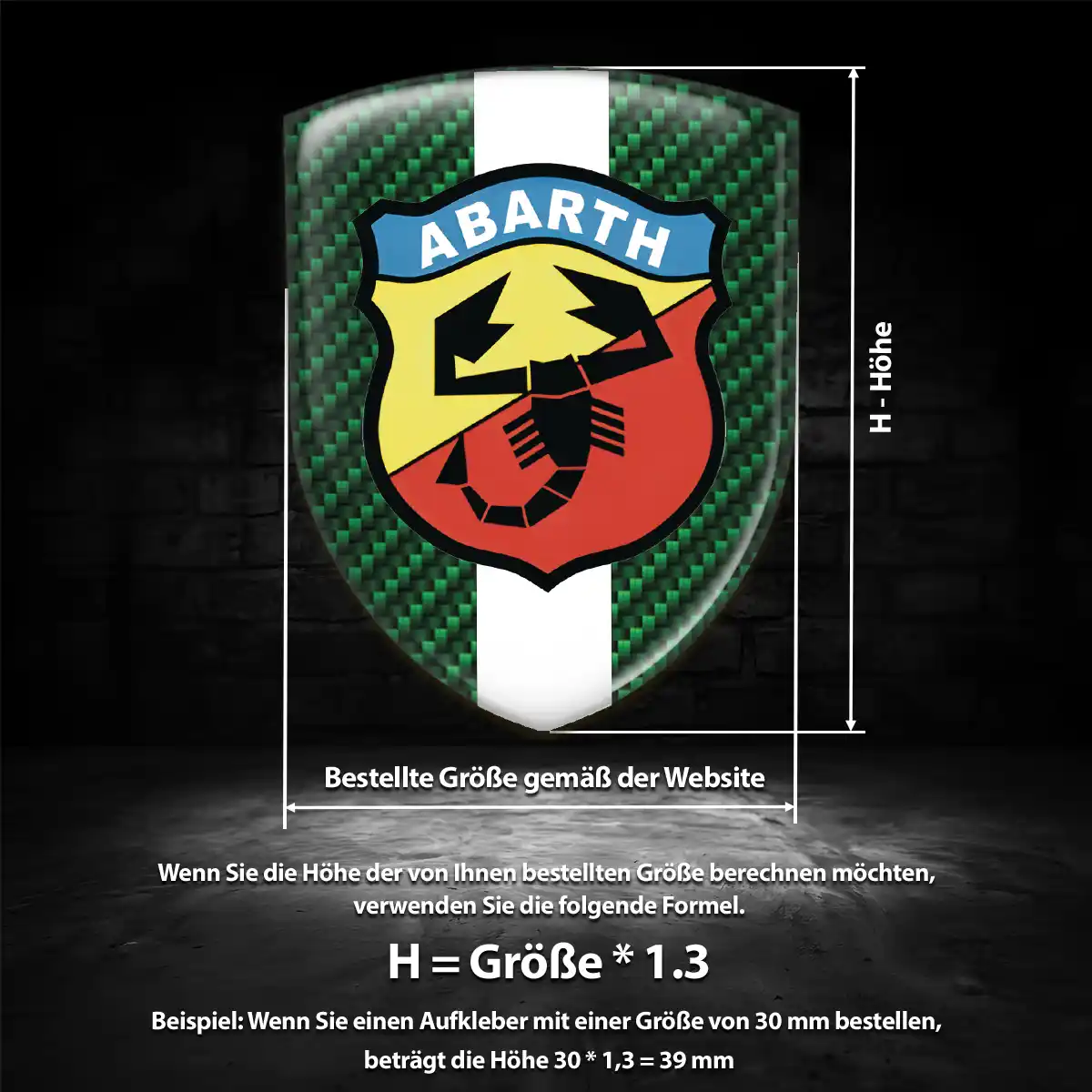 Abarth 3D Gel Aufkleber Silikon Hohe Qualität