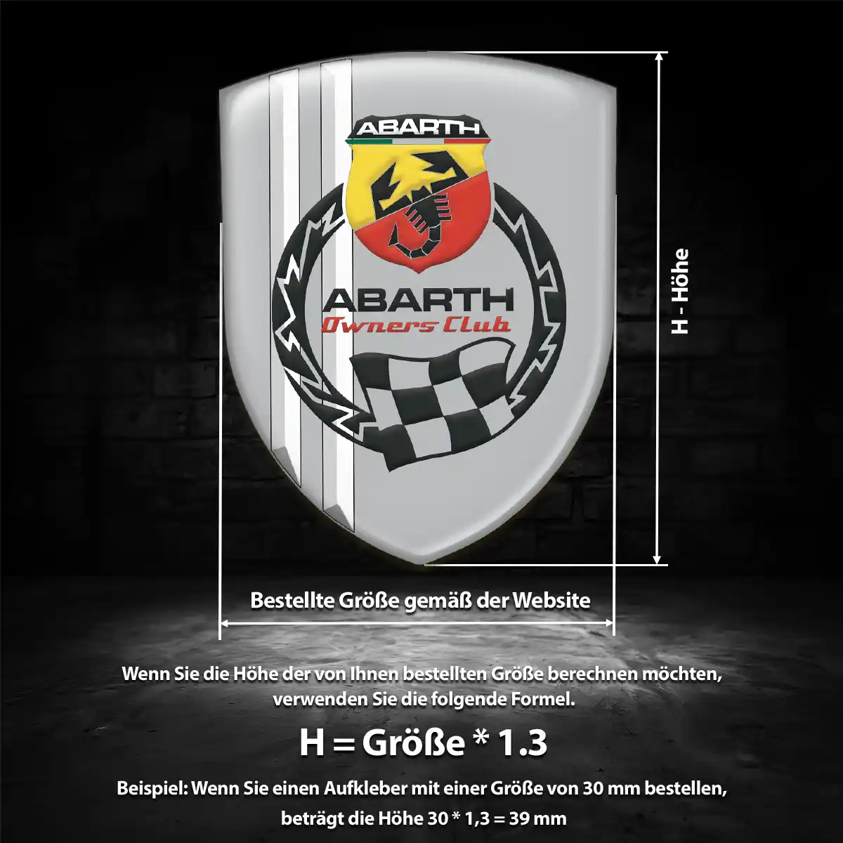 Abarth 3D Gel Aufkleber Silikon Limitierte Auflage
