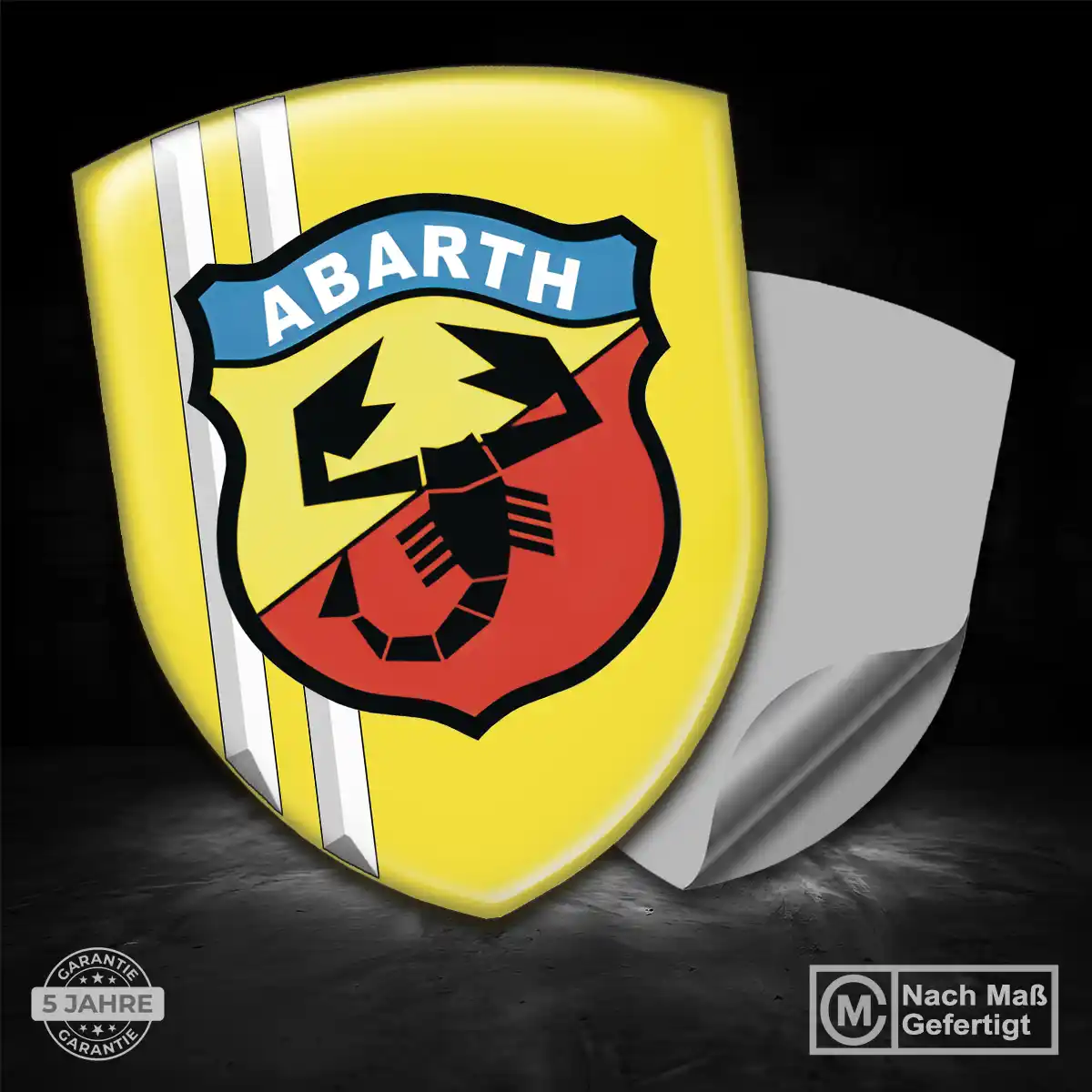 Abarth 3D Gel Aufkleber Silikon Markenedition