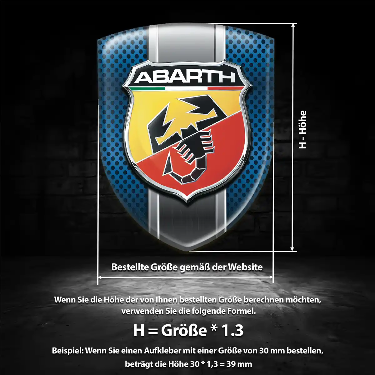 Abarth 3D Gel Aufkleber Silikon Modernes Design