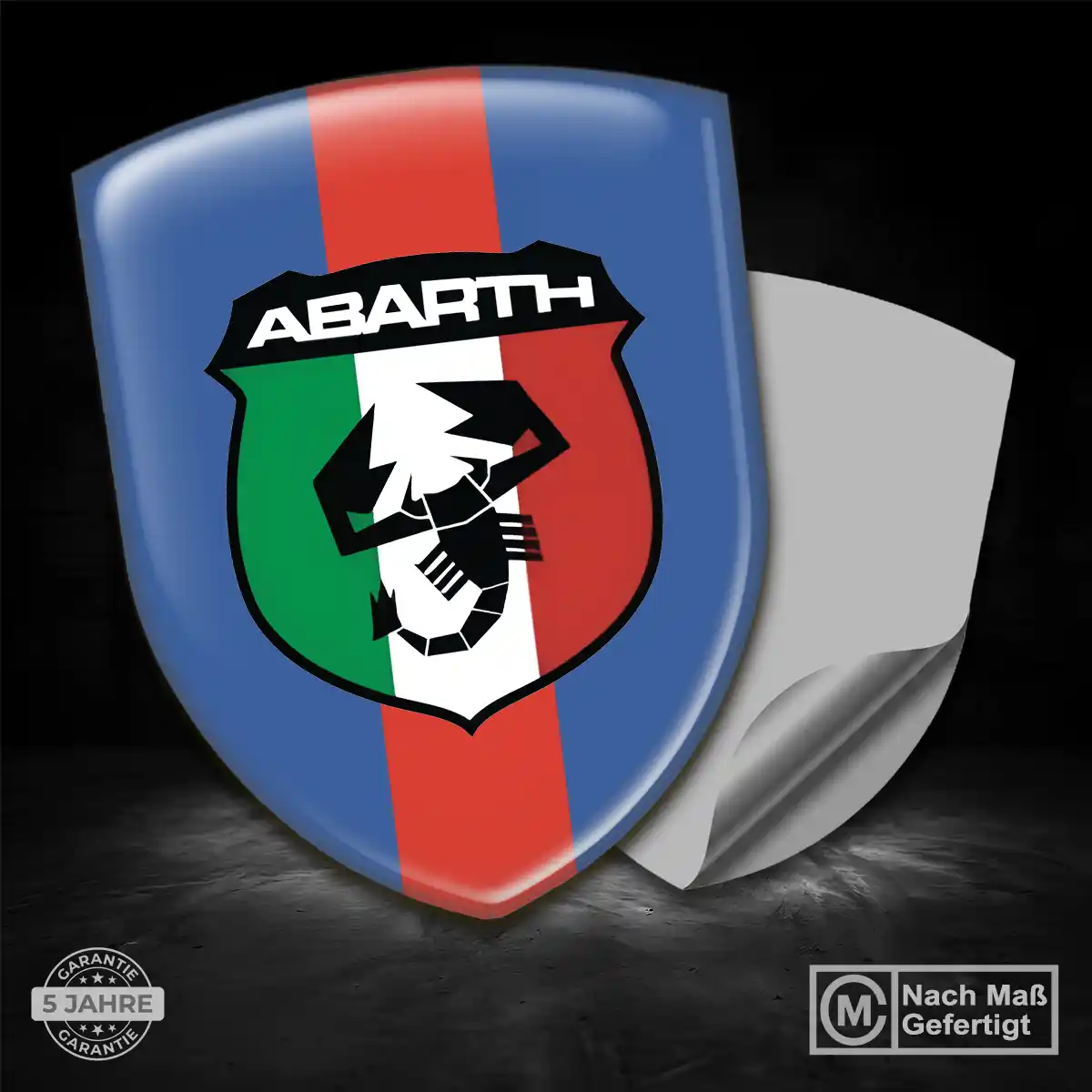 Abarth 3D Gel Aufkleber Silikon Premiumqualität