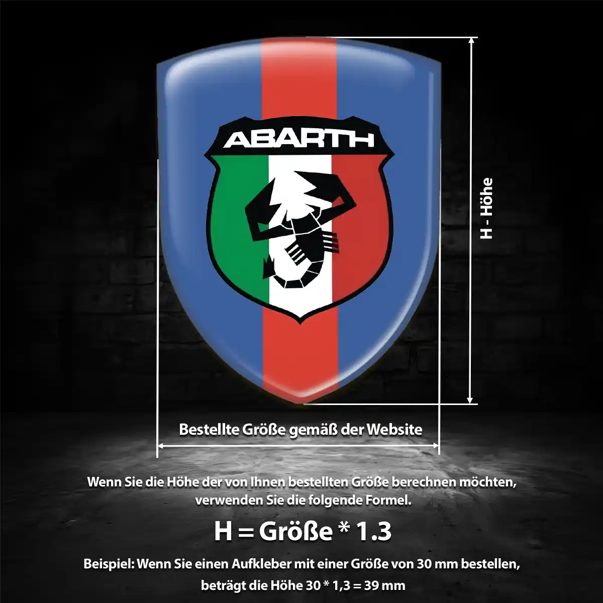Abarth 3D Gel Aufkleber Silikon Premiumqualität