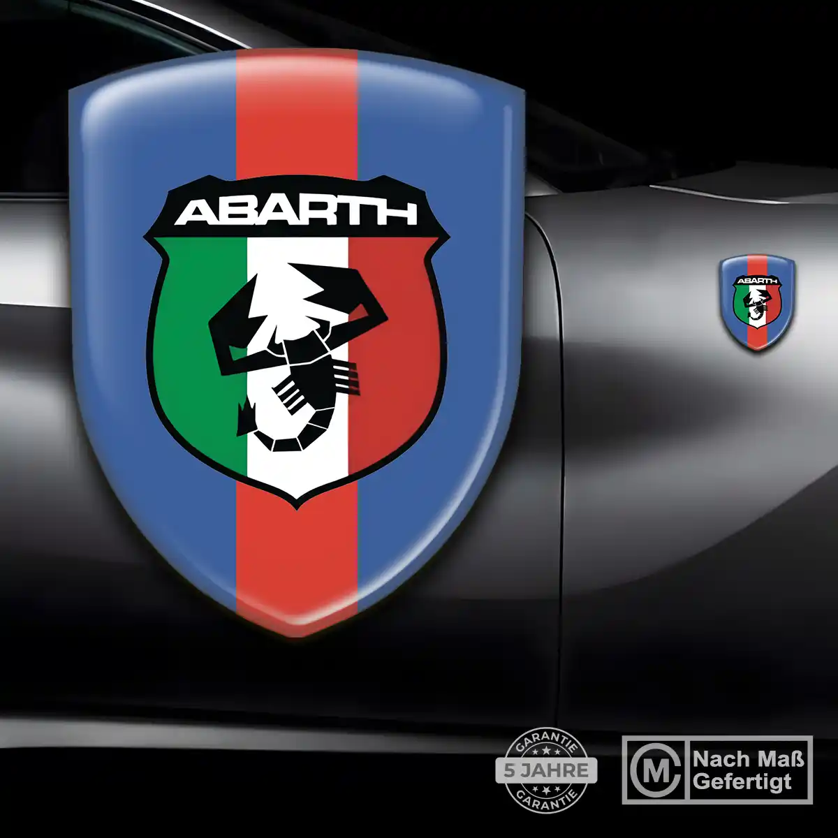 Abarth 3D Gel Aufkleber Silikon Premiumqualität