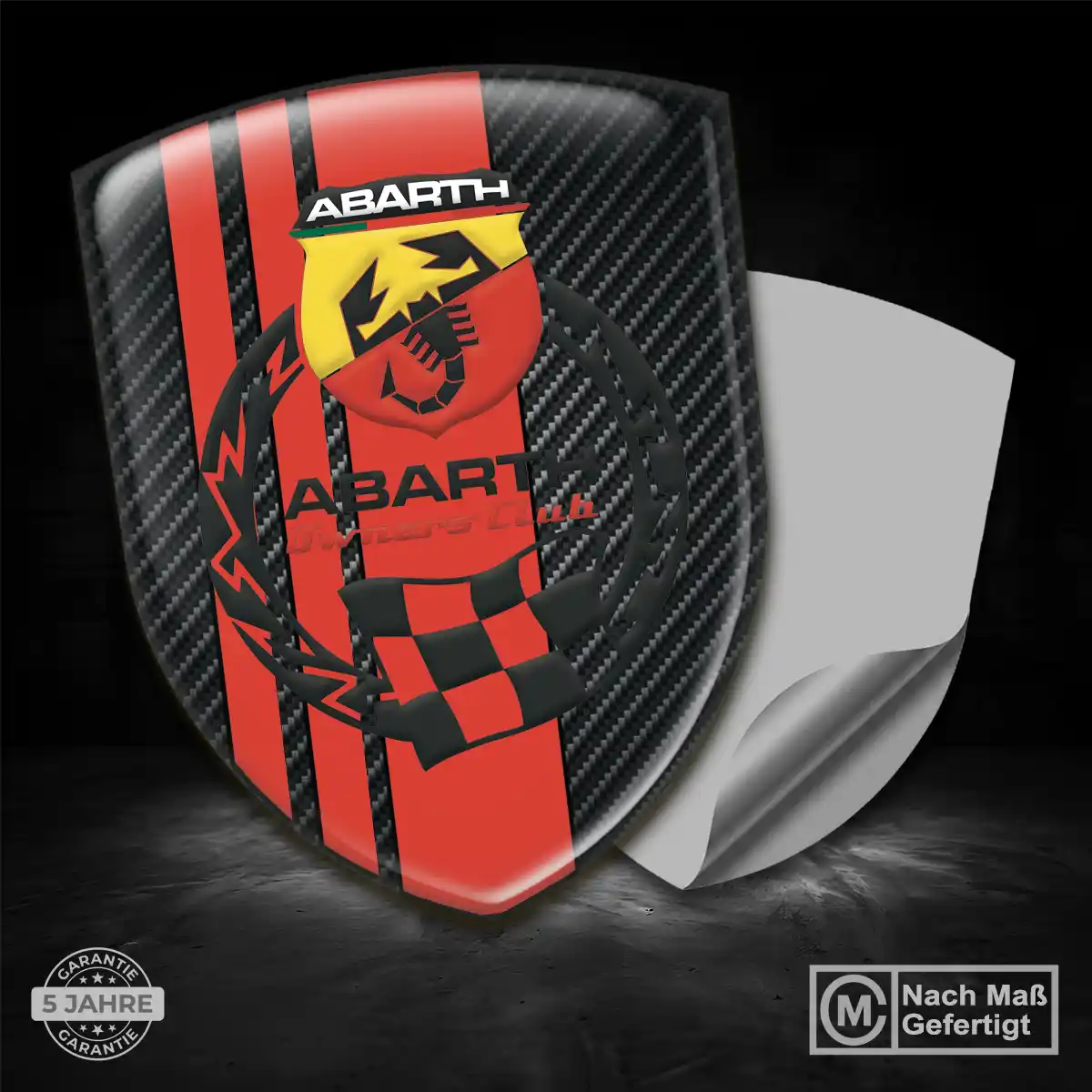 Abarth 3D Gel Aufkleber Silikon Spitzenqualität