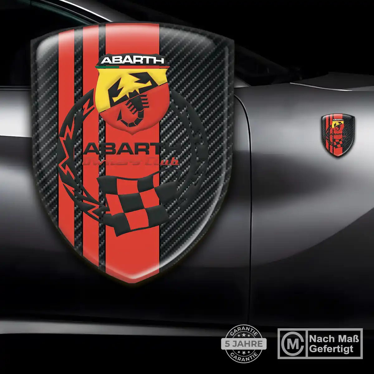 Abarth 3D Gel Aufkleber Silikon Spitzenqualität
