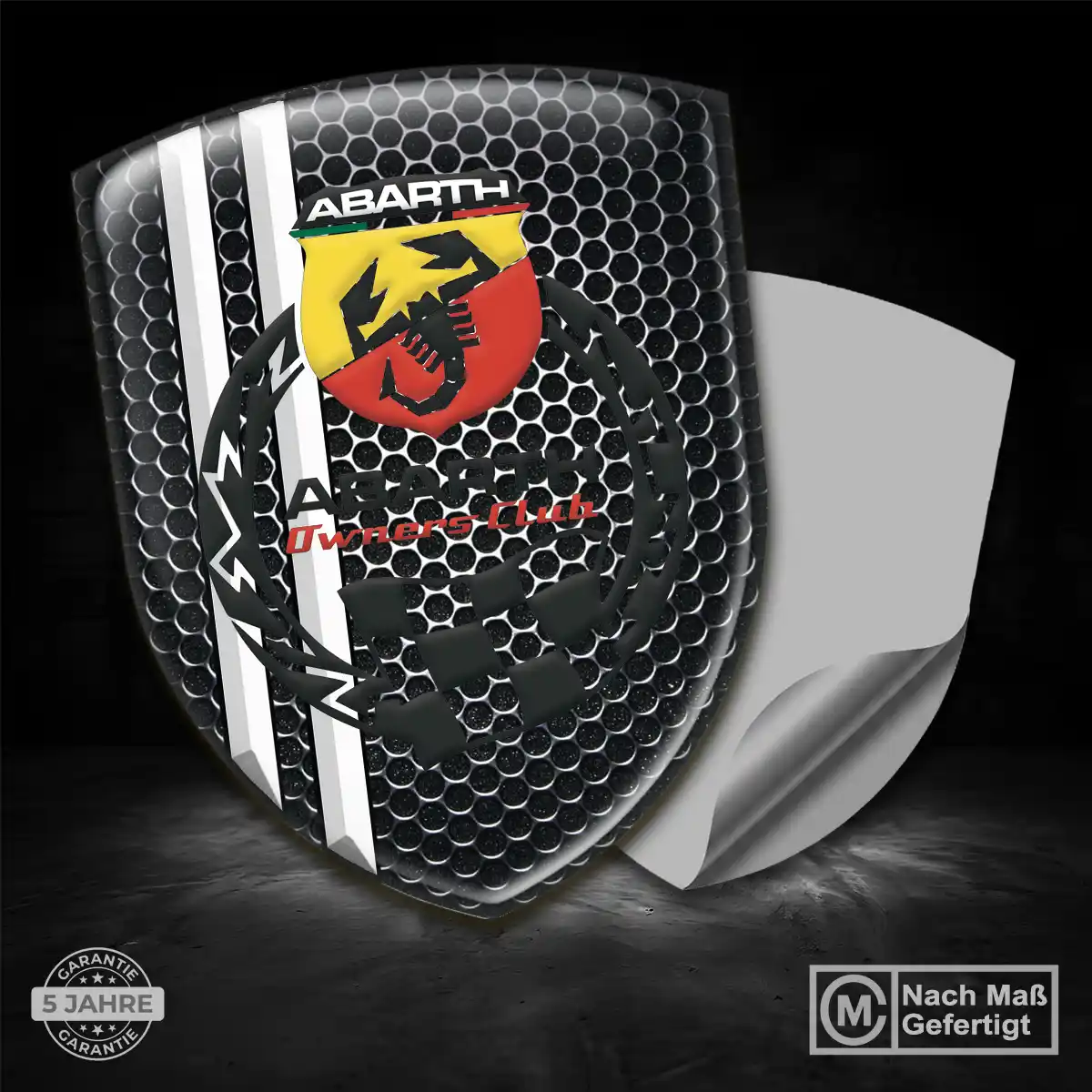 Abarth 3D Gel Aufkleber Silikon Stilvolles Design