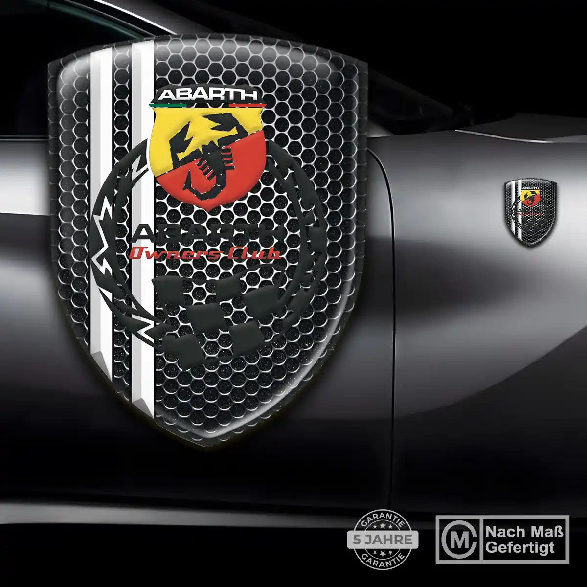Abarth 3D Gel Aufkleber Silikon Stilvolles Design