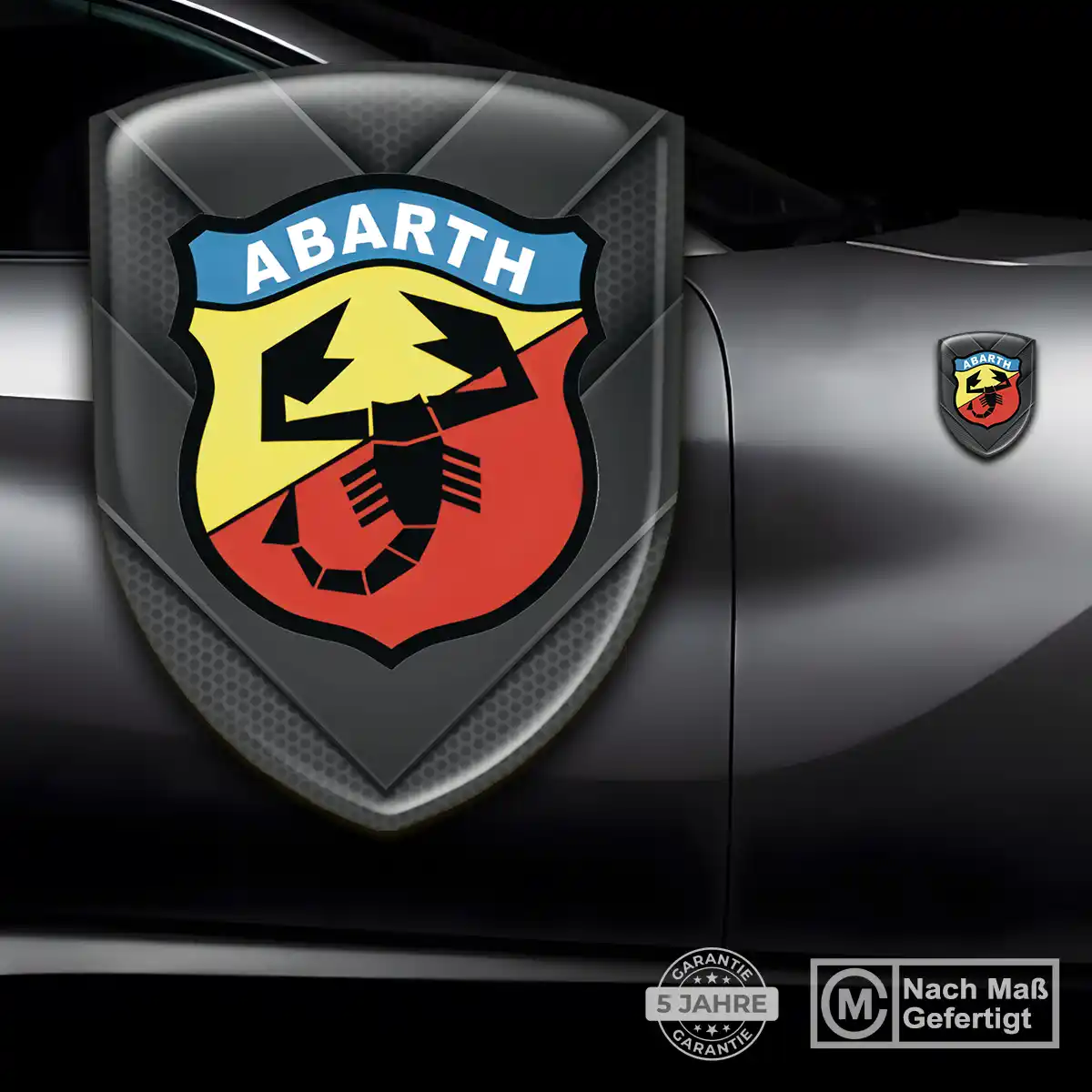 Abarth 3D Gel Aufkleber Silikon Tuningfahrzeug