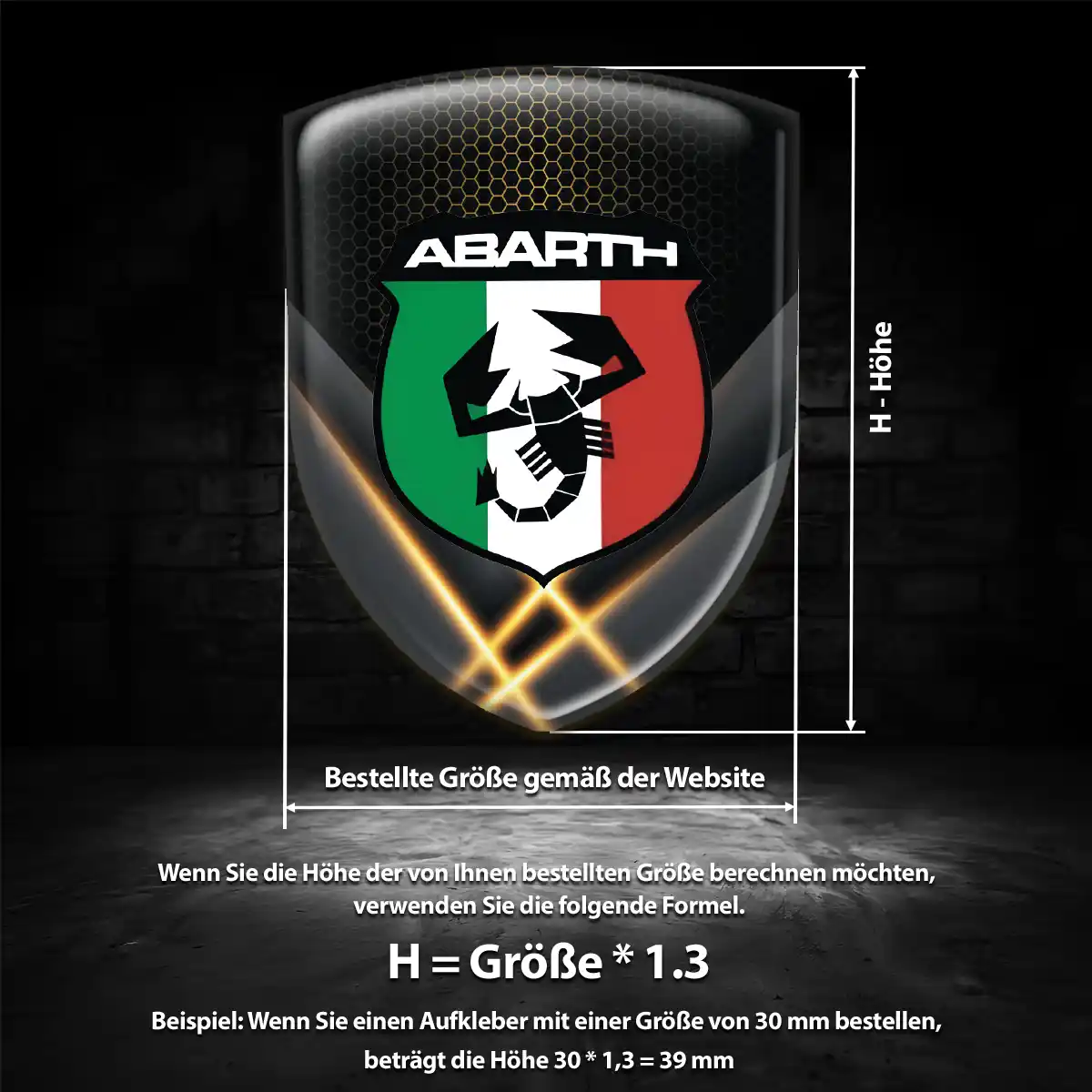 Abarth 3D Gel Aufkleber Spitzenqualität