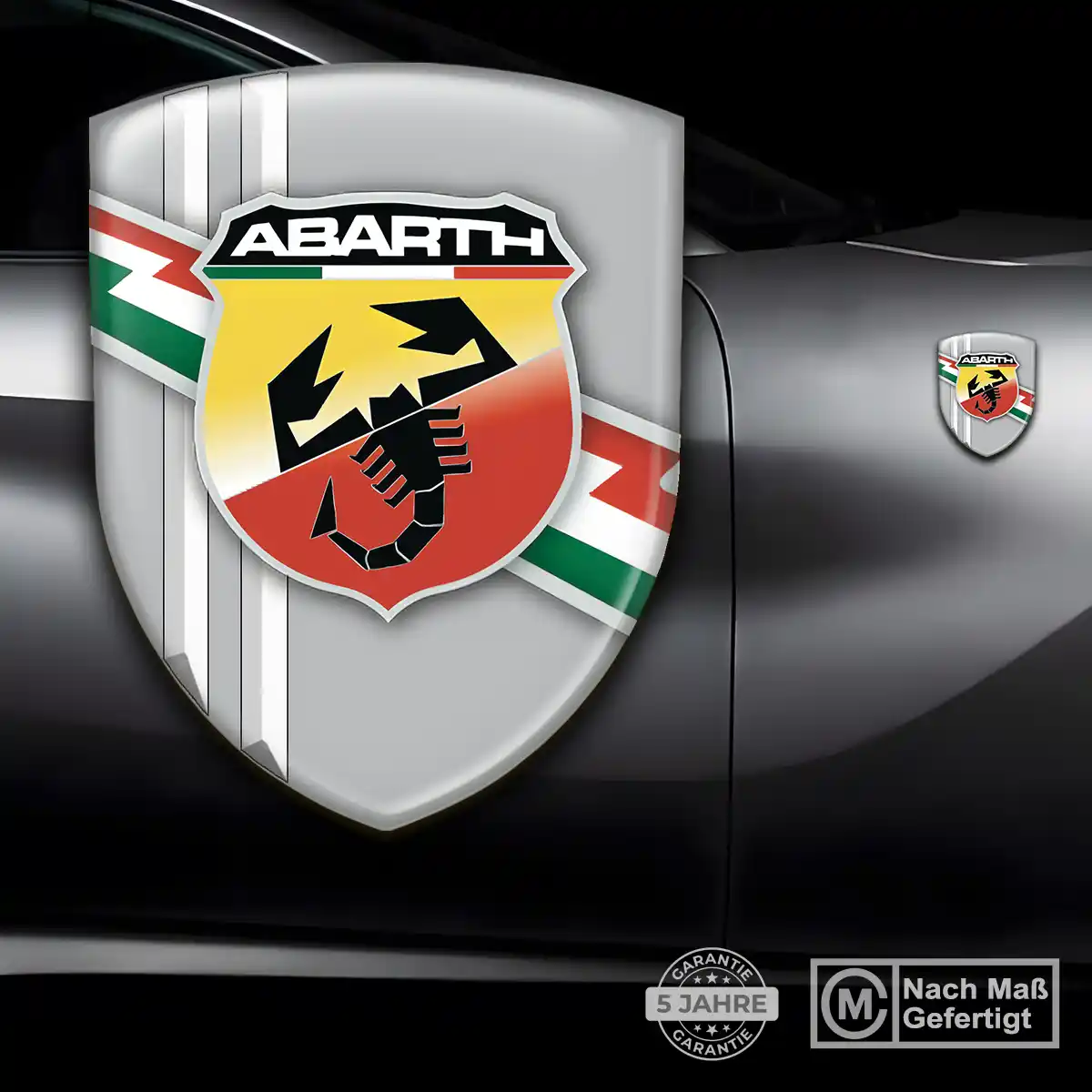 Abarth 3D Gel Aufkleber Tuningfahrzeug