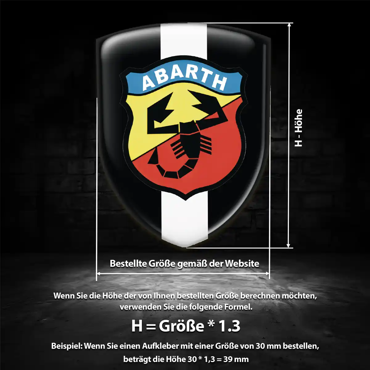 Abarth 3D Gel Aufkleber Wappen Anspruchsvolles Design