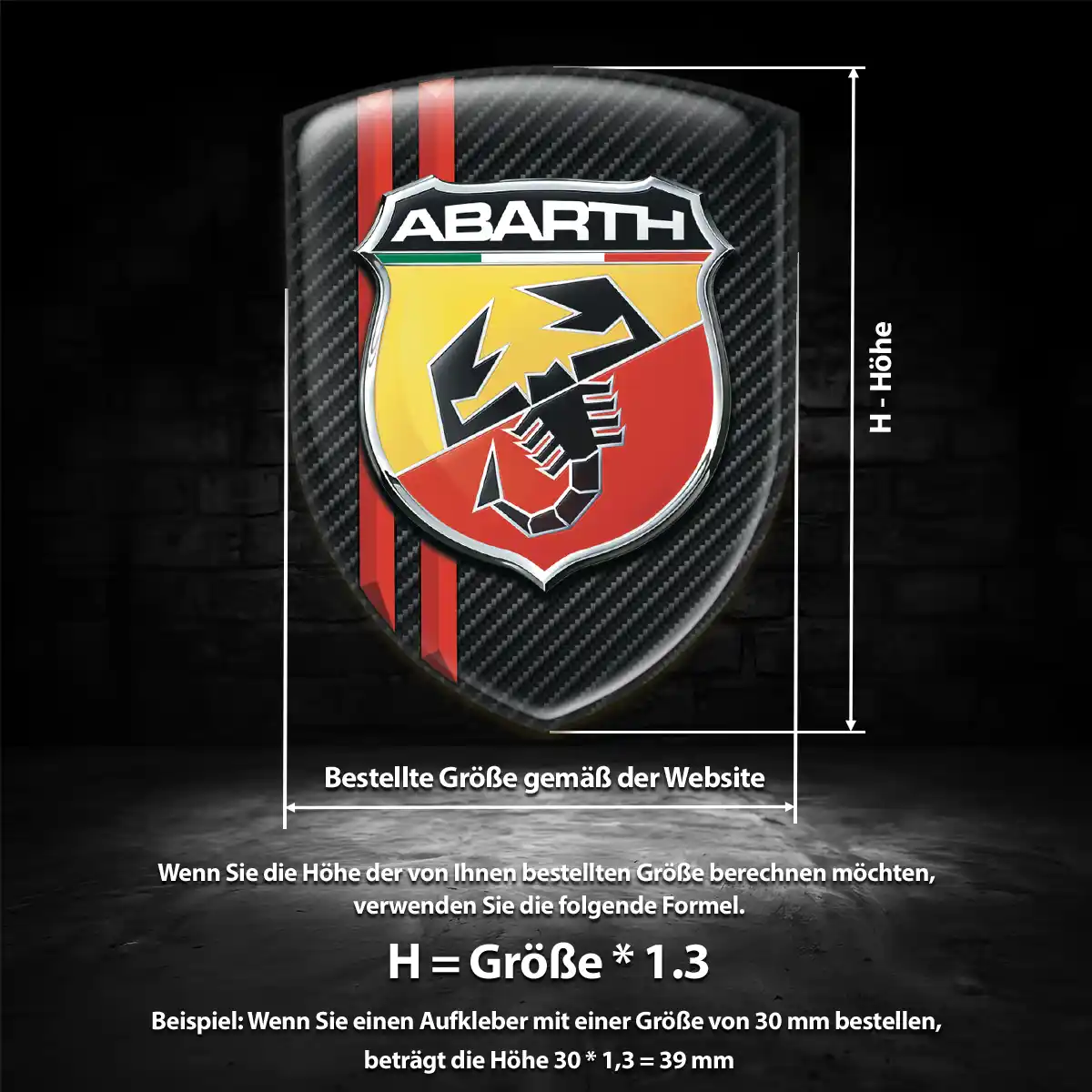 Abarth 3D Gel Aufkleber Wappen Auto Edles Design