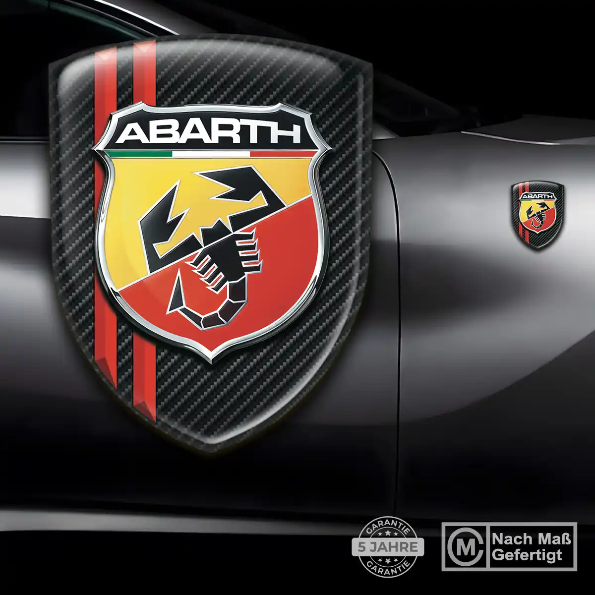 Abarth 3D Gel Aufkleber Wappen Auto Edles Design